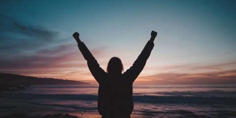 Poster - Empowered Wellness Gen Z Body Positivity Sunset Triumph - Inclusive Mental Health Narrative for Holistic Self-Care Digital Campaigns