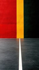 Poster - Minimalist Sports Arena Color Block Dynamic Geometric Design Capturing Competitive Energy in Modern Athletic Venue Aesthetic