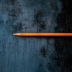 Aufkleber - Minimalist Creative Catalyst Vibrant Orange Pencil on Textured Dark Background - Inspiring Design, Digital Marketing, and Artistic Conceptualization