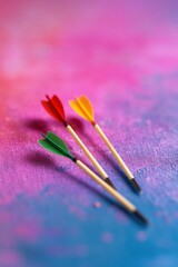 Aufkleber - Gradient Resilience Colorful Archery Arrows Symbolizing Strategic Failure, Professional Growth, and Innovative Business Learning Techniques