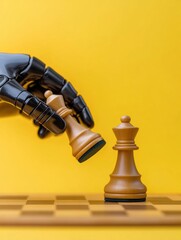 Poster - Quantum Strategy Unleashed Robotic AI Precision Transforms Classic Chess with Futuristic Machine Learning - Next-Gen Technological Innovation Meets Timeless Gameplay