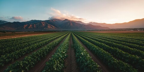 Poster - Precision Agriculture Frontier Sustainable Crop Innovation Meets Climate-Smart Farming in Expansive Sunrise Landscape - Next-Gen Agricultural Technology Visualization