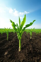 Poster - Regenerative Agriculture Insights Young Corn Seedlings Emerging in Precision-Planted Field - Future of Sustainable Crop Optimization and Climate-Smart Farming Technology