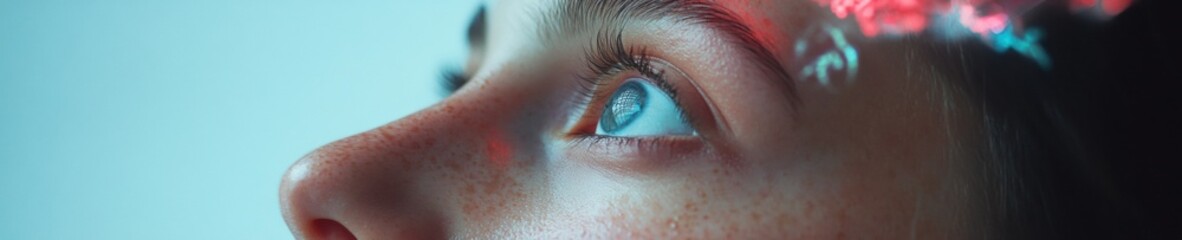 Aufkleber - Immersive Wellness Tech Next-Gen Biometric Visualization with Cinematic AR Color Overlay - Futuristic Personal Health Monitoring and Emotional Insight Capture