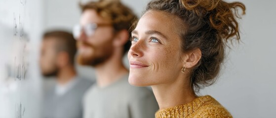 Leinwandbilder - Collaborative Creativity Soft-Lit Millennial Workplace Insights with Gen Z Professionals Embodying Mindful Innovation and Positive Team Dynamics