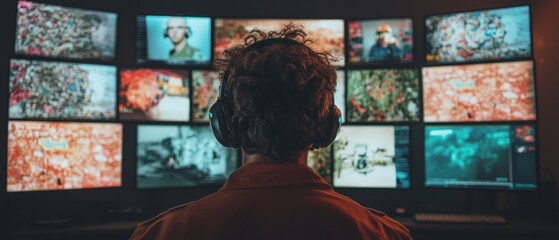 Aufkleber - Next-Gen Crisis Management AI-Powered Emergency Dispatch Visualizing Real-Time Multiscreen Monitoring for High-Stakes Public Safety and Technological Resilience