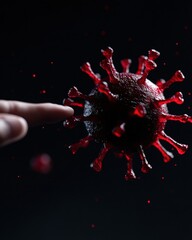 Aufkleber - Microscopic Menace Immersive Viral Visualization Revealing Pandemic Science - Cutting-Edge Medical Research and Molecular Interaction Exploration