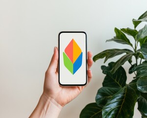 Aufkleber - Minimalist Digital Wellness Vibrant Health Tracking UI Design Showcasing Modern Tech Empowerment in Biophilic Living Space