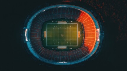 Aufkleber - Immersive Sports Architecture Futuristic Stadium Design Reveals Cutting-Edge Aerial Drone Perspective of Digital-Era Athletic Environments