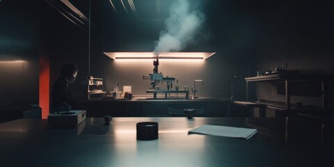 Poster - Advanced Pharmaceutical Research High-Tech Cleanroom Workflow with Precision Instrumentation, Capturing Next-Generation Biotech Innovation and Scientific Methodology