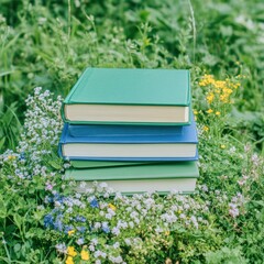 Fototapete - Biophilic Learning Odyssey Eco-Conscious Knowledge Pathway Through Verdant Wilderness - Sustainable Education and Creative Discovery Inspiration
