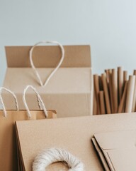 Poster - Eco-Conscious Packaging Revolution Minimalist Kraft Paper Solutions for Zero-Waste Logistics and Sustainable Brand Experience