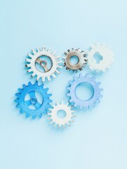 Poster - Systech Synergy Next-Gen Digital Transformation Visualization with Interconnected Gears Showcasing Adaptive AI-Powered Business Ecosystem Innovation
