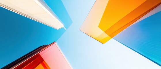 Poster - Geometric Minimalism Dynamic Urban Perspective with Vibrant Color Blocking - Architectural Innovation and Digital Design Trends Reimagining Visual Communication