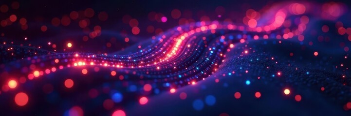 Abstract digital code flow, glowing binary data streams, data science, source code