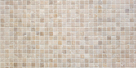 Wall Mural - background texture of small square natural stone mosaic wall tile