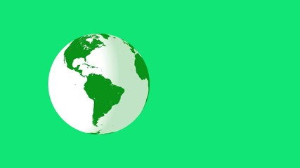 Poster - Earth Globe Animation On Green Screen Background Showing The Americas With Copy Space
