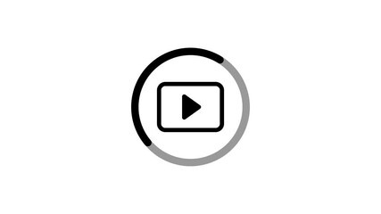 Poster - Video play icon with animated loading circle for web and app UI.Video play icon with loading circle animation for website and application UI design.