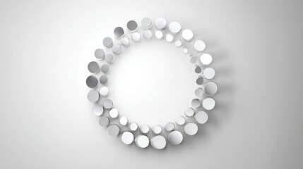 Poster - circle formed by multiple smaller circles moving gracefully into an organized shape in a dynamic vis