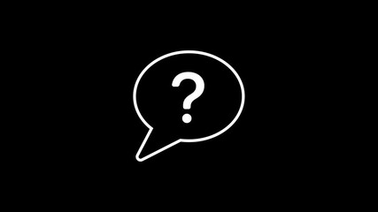 Poster - Question Mark Icon In Speech Bubble Animation On Black Background Concept Of Inquiry
