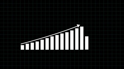Poster - Rising Bar Chart With Arrow On Graph Background For Financial Growth Visualization. Financial growth visualization with dynamic chart animation.