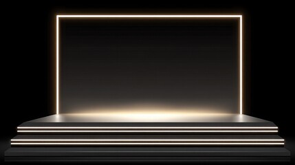 Poster - Striking light source on a black background evoking mystery and depth with a glowing effect that captivates viewers