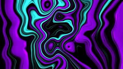 Poster - Abstract Liquid Marble Texture Animation With Purple And Cyan Swirls Modern Background