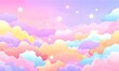 © Lens Orbits - Pastel Rainbow Cloudscape Dreamy Sky Background Soft Colors Fantasy Illustration Whimsical Art Sweet Design Fluffy Clouds Starry