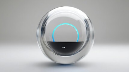 Poster - Hollow sphere glass containing a glowing progress bar illustrating the concept of progress and achievement visually
