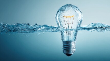 Poster - Ripple on white water creating a unique lightbulb shape illuminated by natural reflections in the water