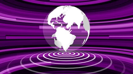 Poster - Purple Globe With Ripple Effect Abstract Global Communication Technology Background