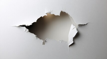 Poster - Torn paper edge exposing soft light background with textured layers creating an intriguing visual contrast and depth