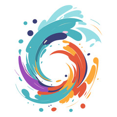 colorful swirling shapes in abstract design resembling water waves. creative and modern multicolored