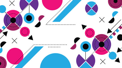 Poster - Technological Line Art Abstract Geometric Banner Copy Space. Web design elements and resources vector art