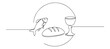 © Wieslaw - bread fish and wine for eucharist abstract line art