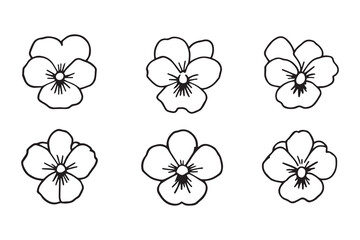 Pansy black line art