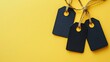 © doll - Blank price tags on yellow background (2)