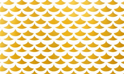 Wall Mural - A pattern of golden fish scales on a white background. Generative AI