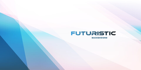 Poster - A futuristic background with abstract geometric shapes in blue and white. Clean lines and a dynamic layout create a sleek, modern design, perfect for digital projects, presentations, and branding.