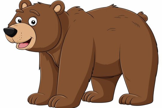 Illustration of a cute cartoon bear on a white background