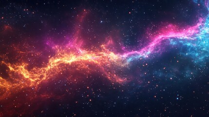 Wall Mural - A vibrant and colorful nebula fills the vast expanse of space