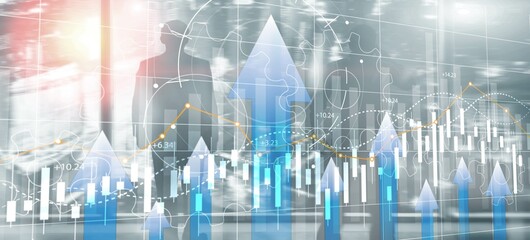 Wall Mural - stock market forex trading graph and candlestick chart suitable for financial investment concept