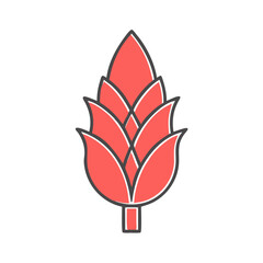 Poster - Stylized Red Flower Blossom Illustration Graphic Design Element