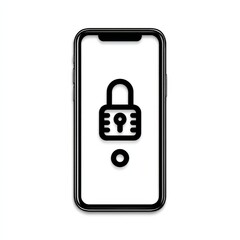 Aufkleber - Smartphone security concept illustration showing padlock on display, symbolizing data protection and privacy.