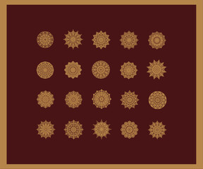 Aufkleber - luxury ornamental mandala design background in gold color. Abstract circular pattern design mandala style vector art illustration. Ornamental Geometric luxury mandala pattern vector design. 