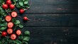 © Harry - Fresh radish vegetables on dark wood background food photography healthy eating vegetarian diet ingredients