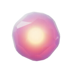Wall Mural - Polygonal pink orb with a bright light in the center, floating in void