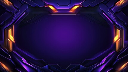 Poster - Futuristic abstract background with glowing purple and orange elements in a sleek design