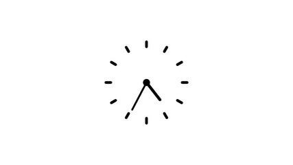 Poster - Minimalist Clock Ticking Animation Loop Indicating Time Passing On A White Background