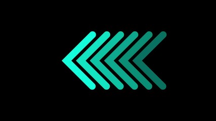 Poster - Abstract Directional Arrows Revealing Movement With Gradient Teal Colors On Black Background